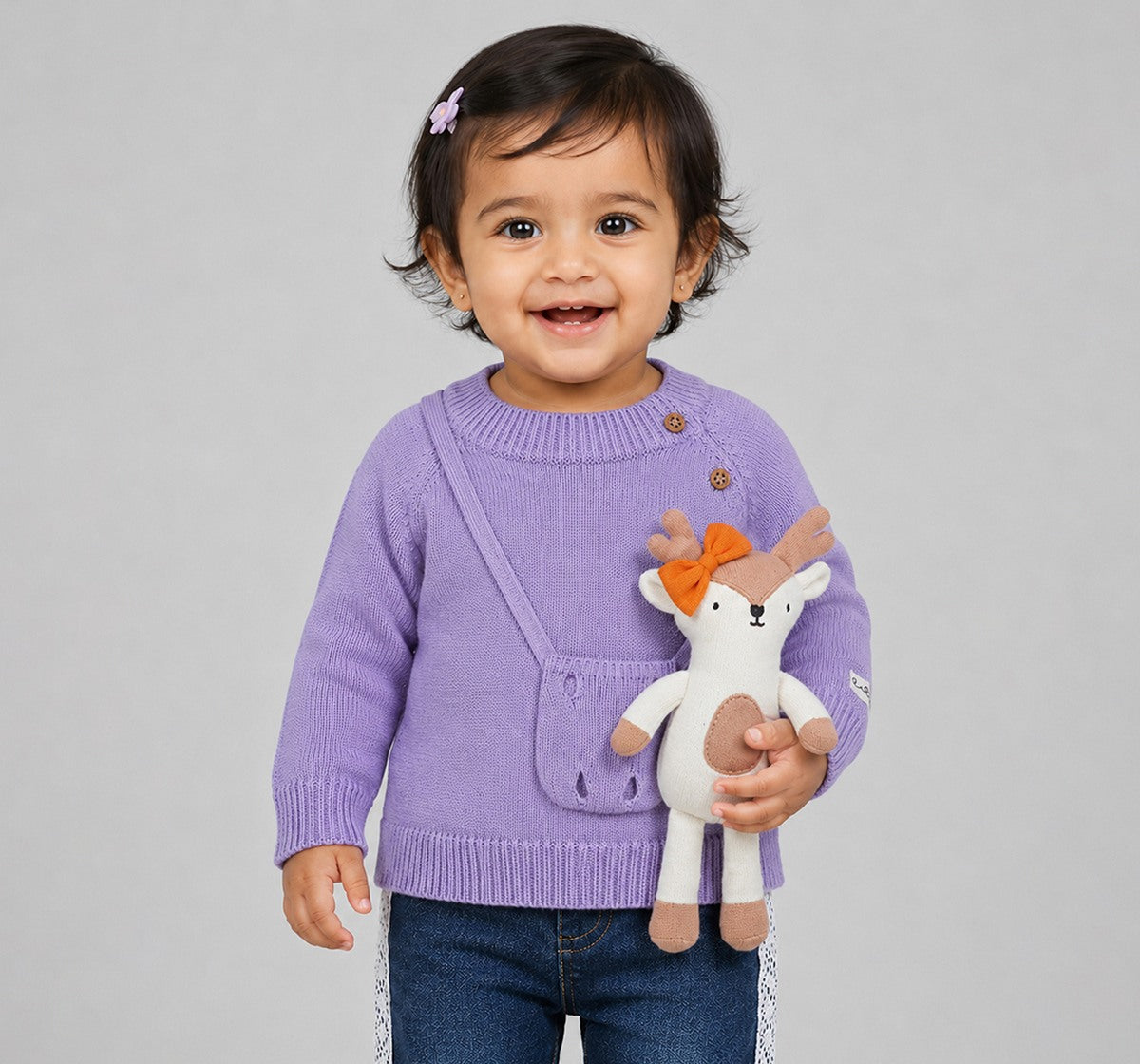 Sweater with Removable Toy Lilac