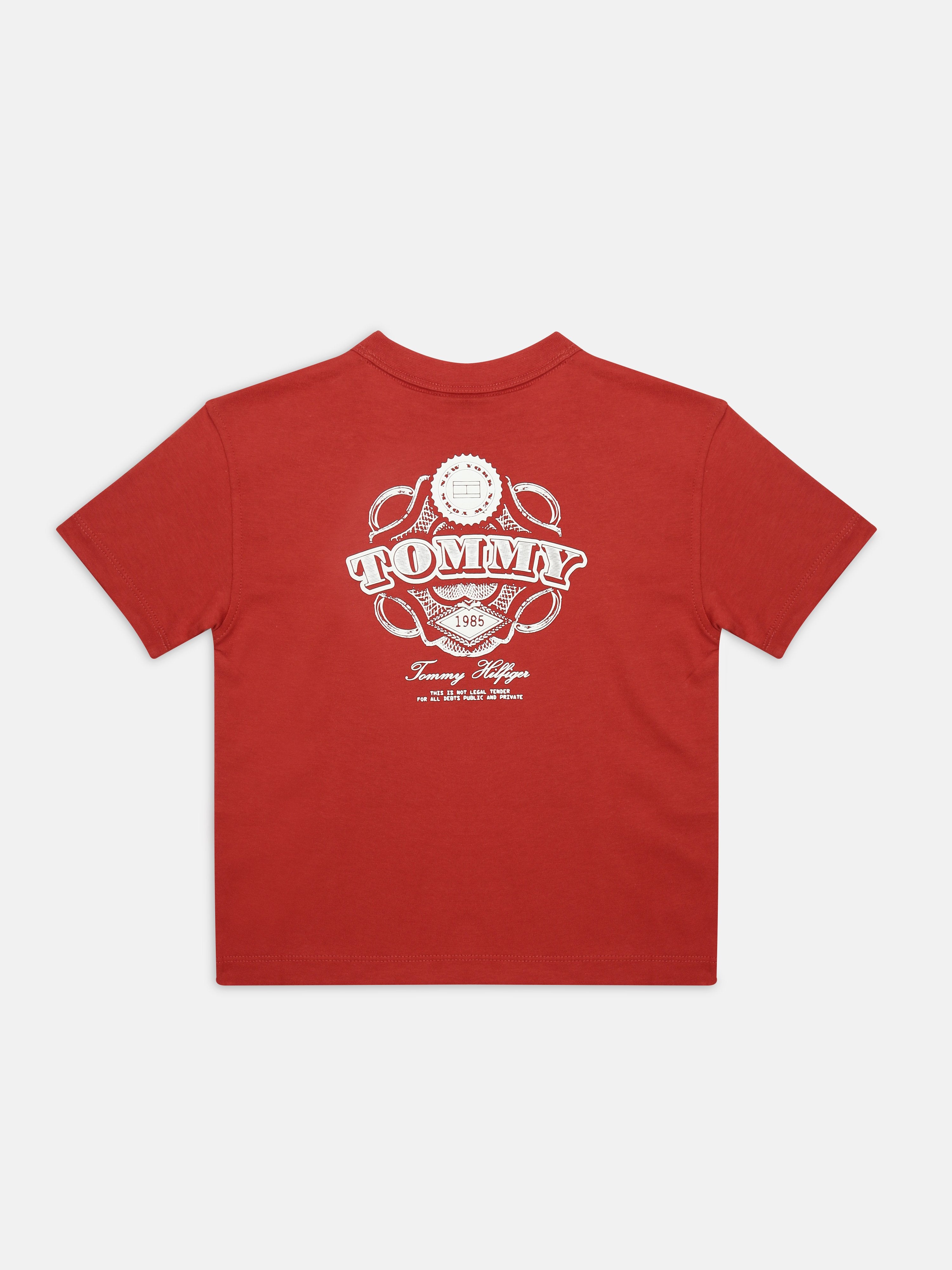 Boys Red Graphic Cotton T-Shirt