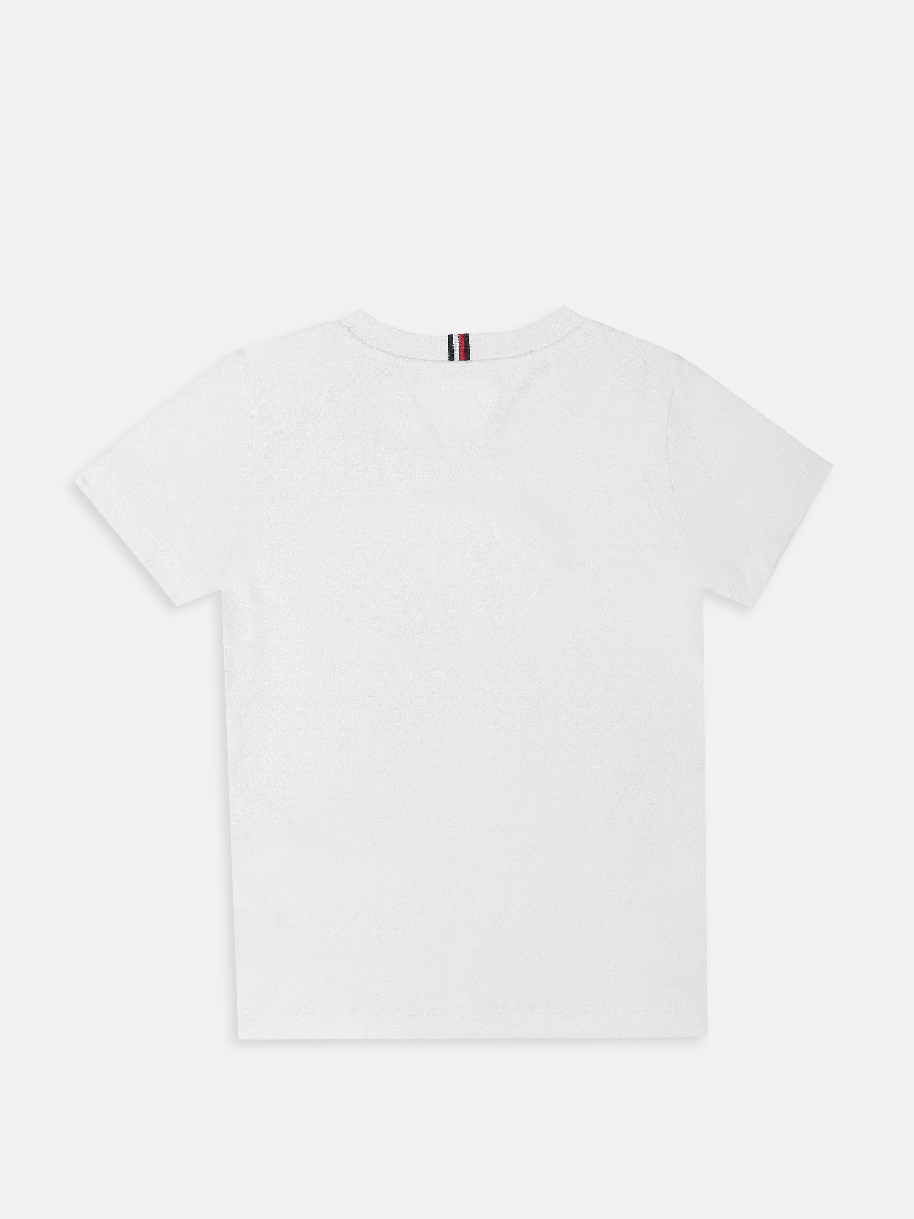 Boys White Logo Cotton Polo T-Shirt