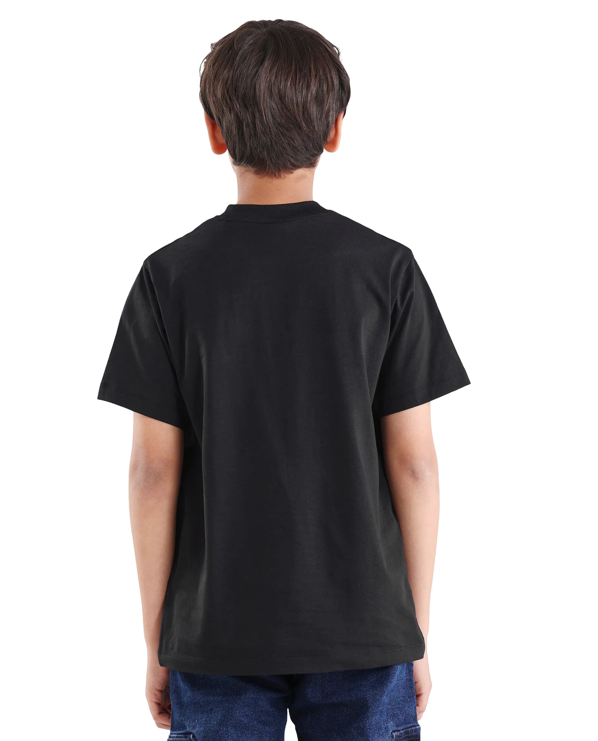 Rare Ones Boys Black Digital Print Regular Fit T-Shirt