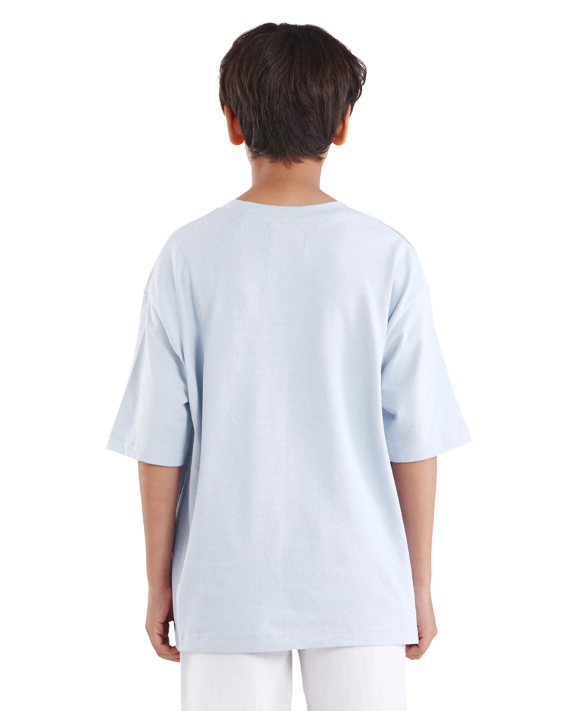 Boys Light Purple Oversized Cotton T-Shirt
