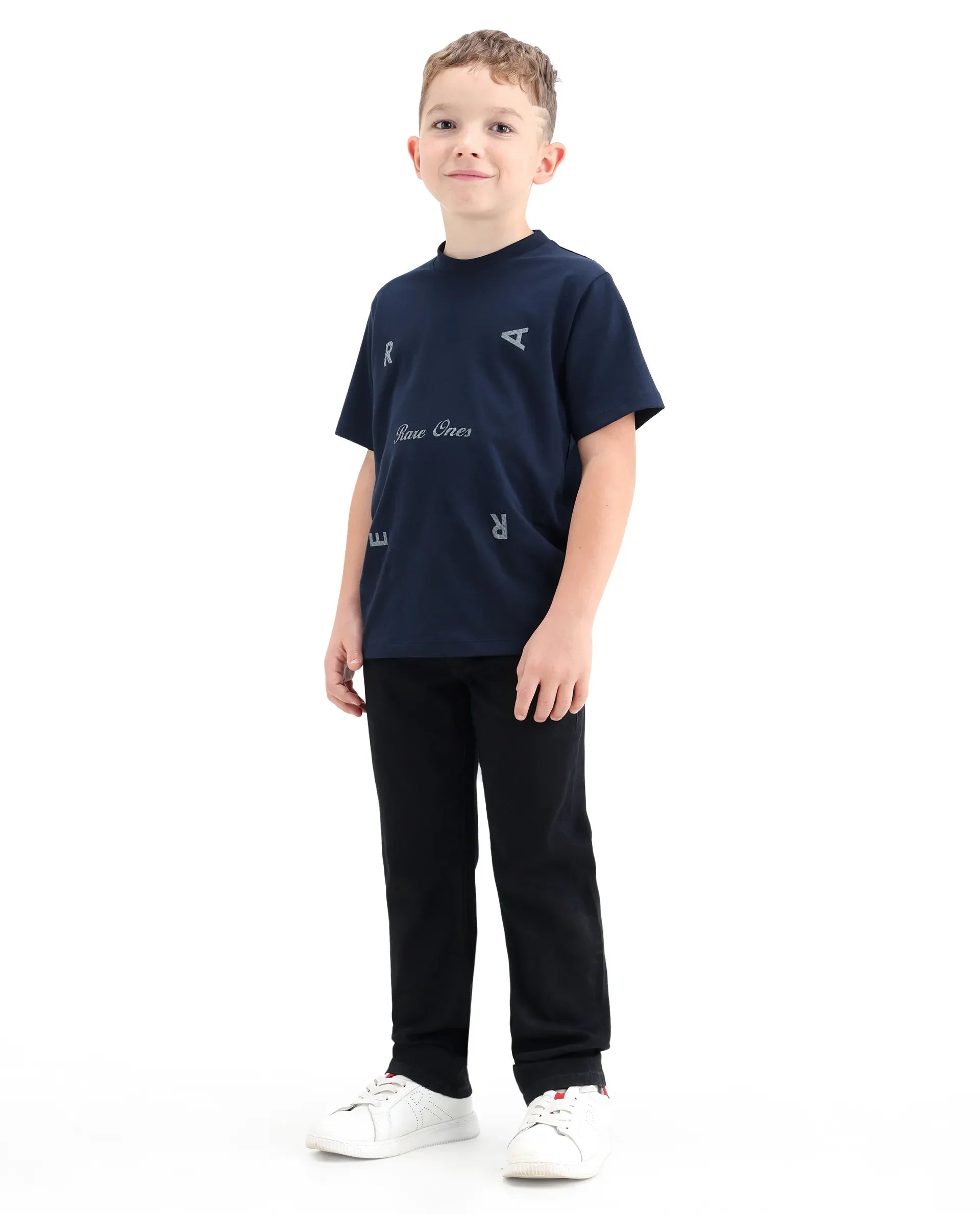 Rare Ones Boys Clif Black Regular Fit Cotton Blend Jeans
