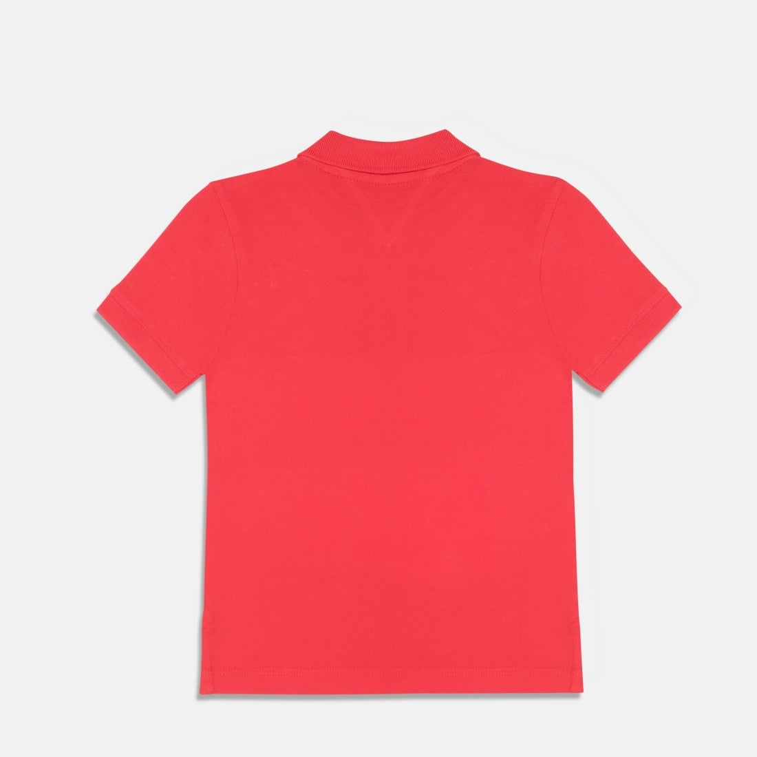 Boys Rapid Red Colorblock Cotton Polo T-Shirt