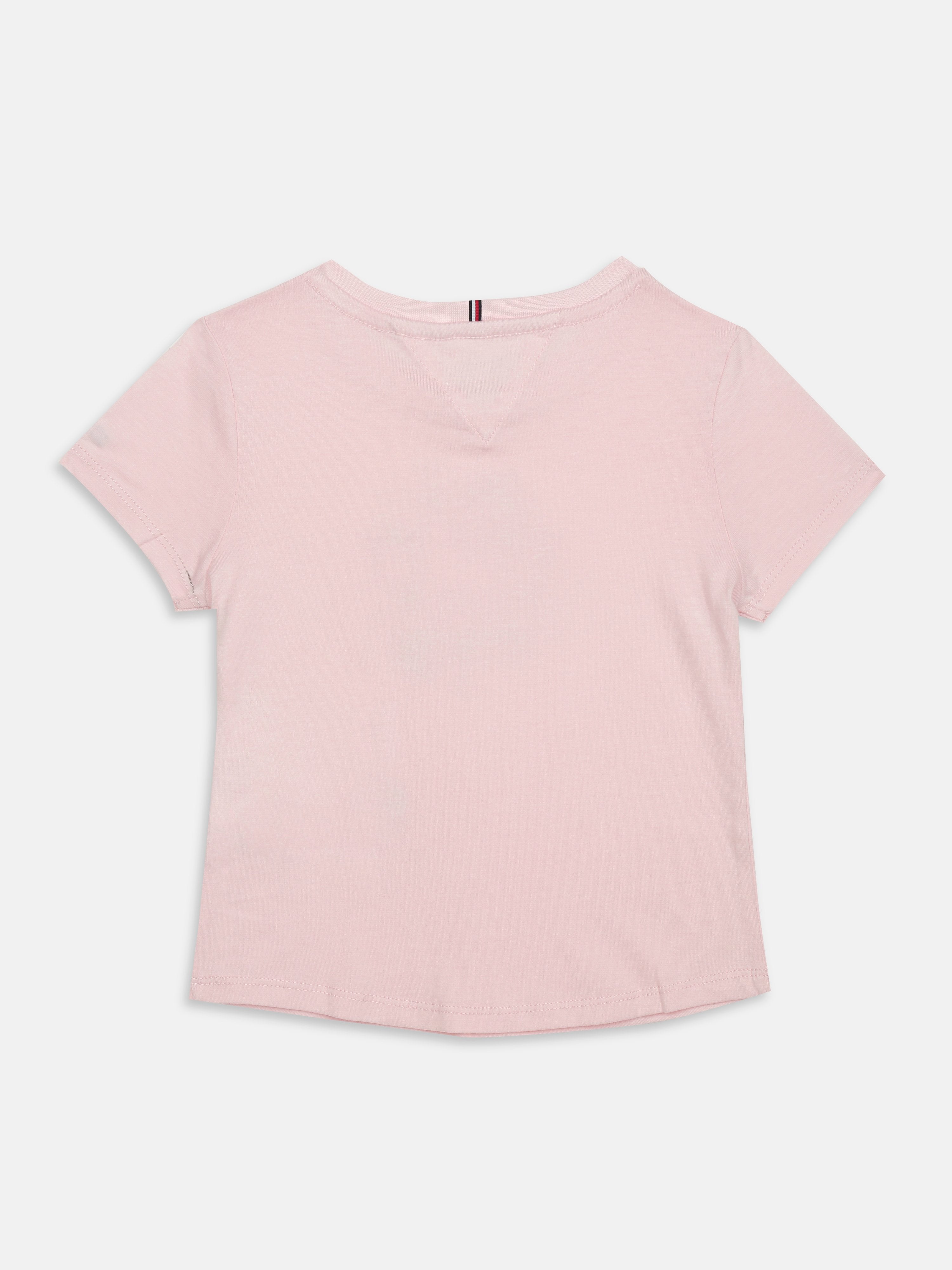 Girls Pink Graphic Cotton Knit Top Regular Fit