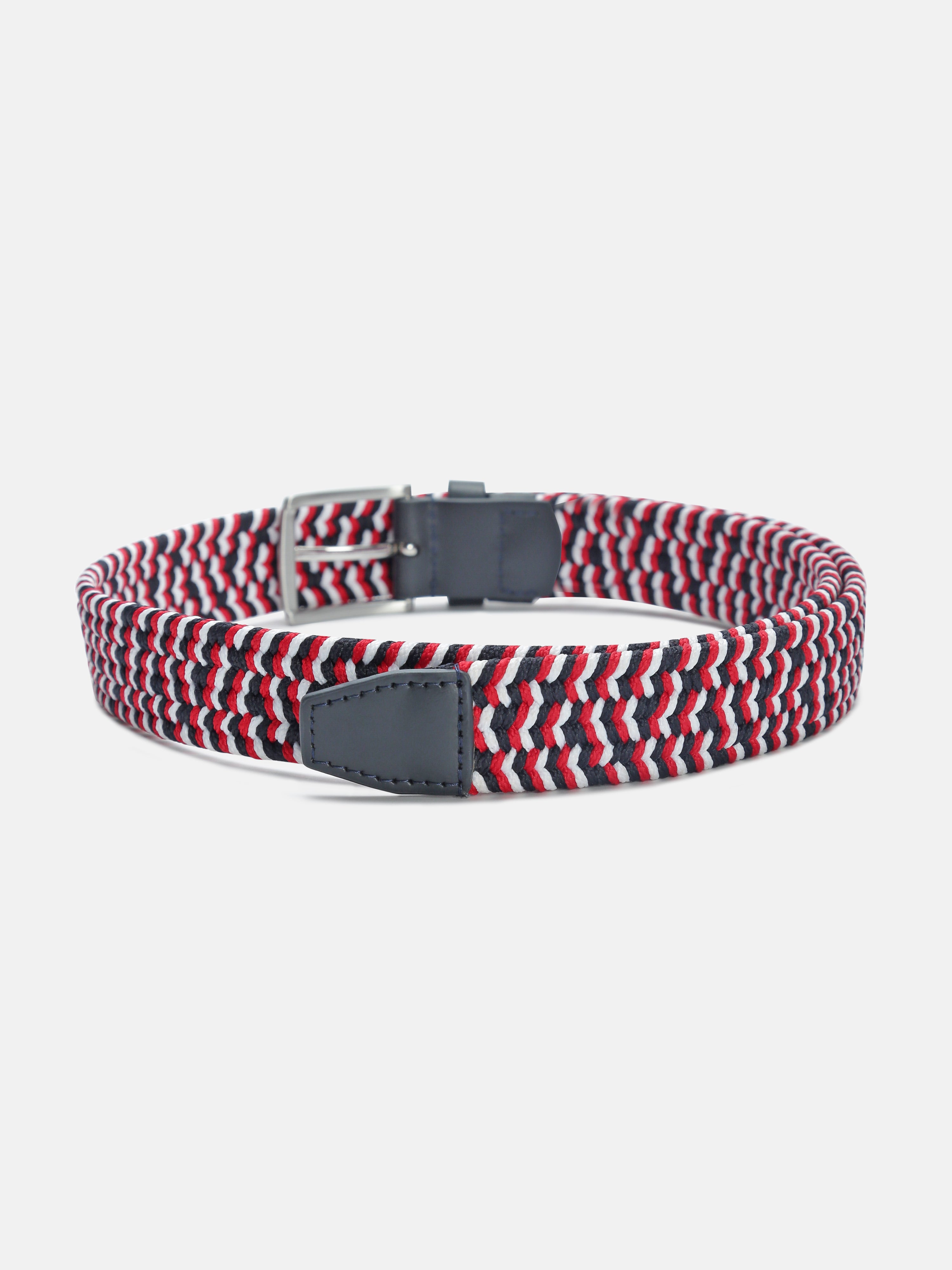 Kids Red Textured Stretch Casual Belt