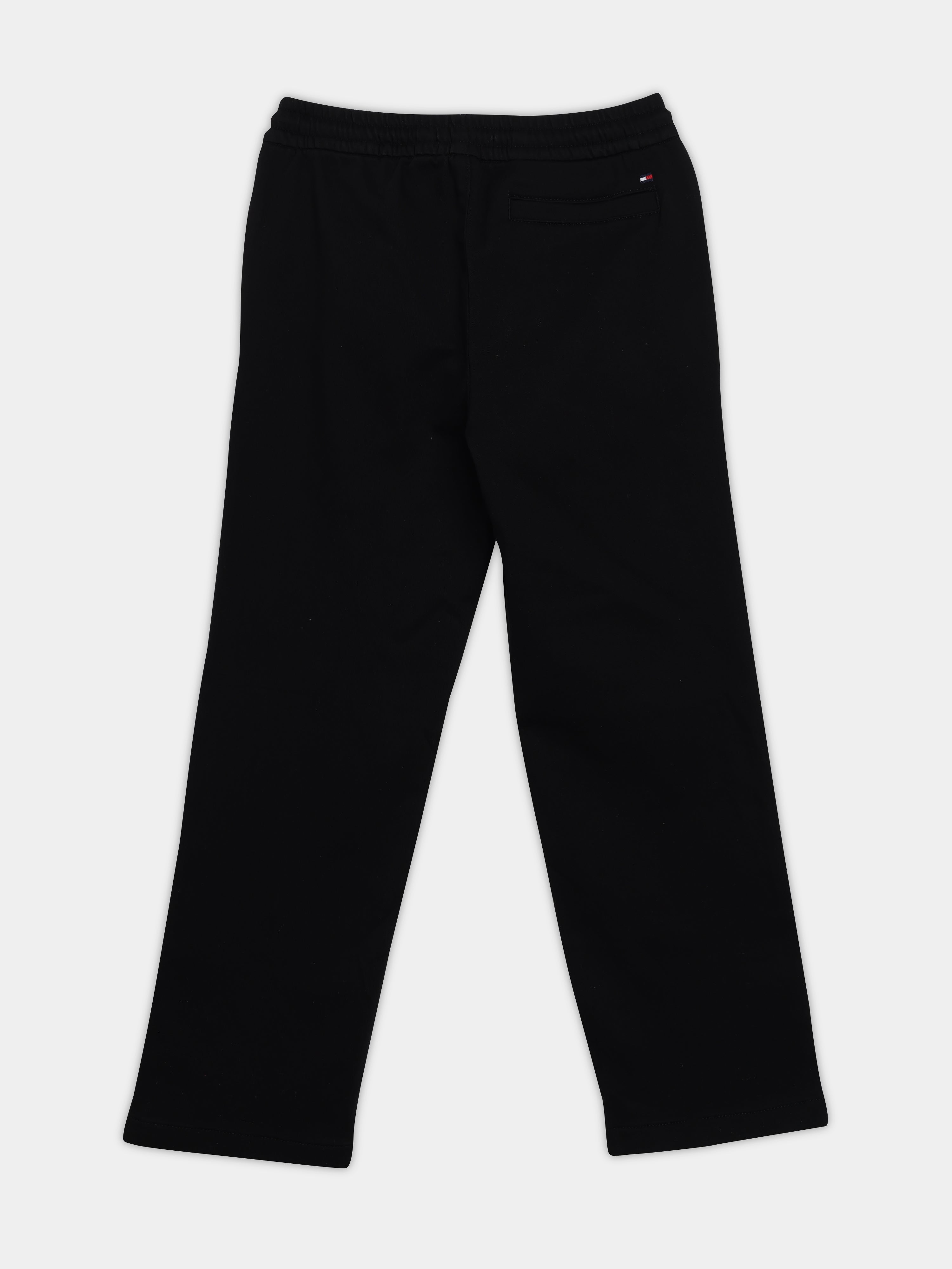 Girls Black Cotton Blend Casual Drawstring Bottom