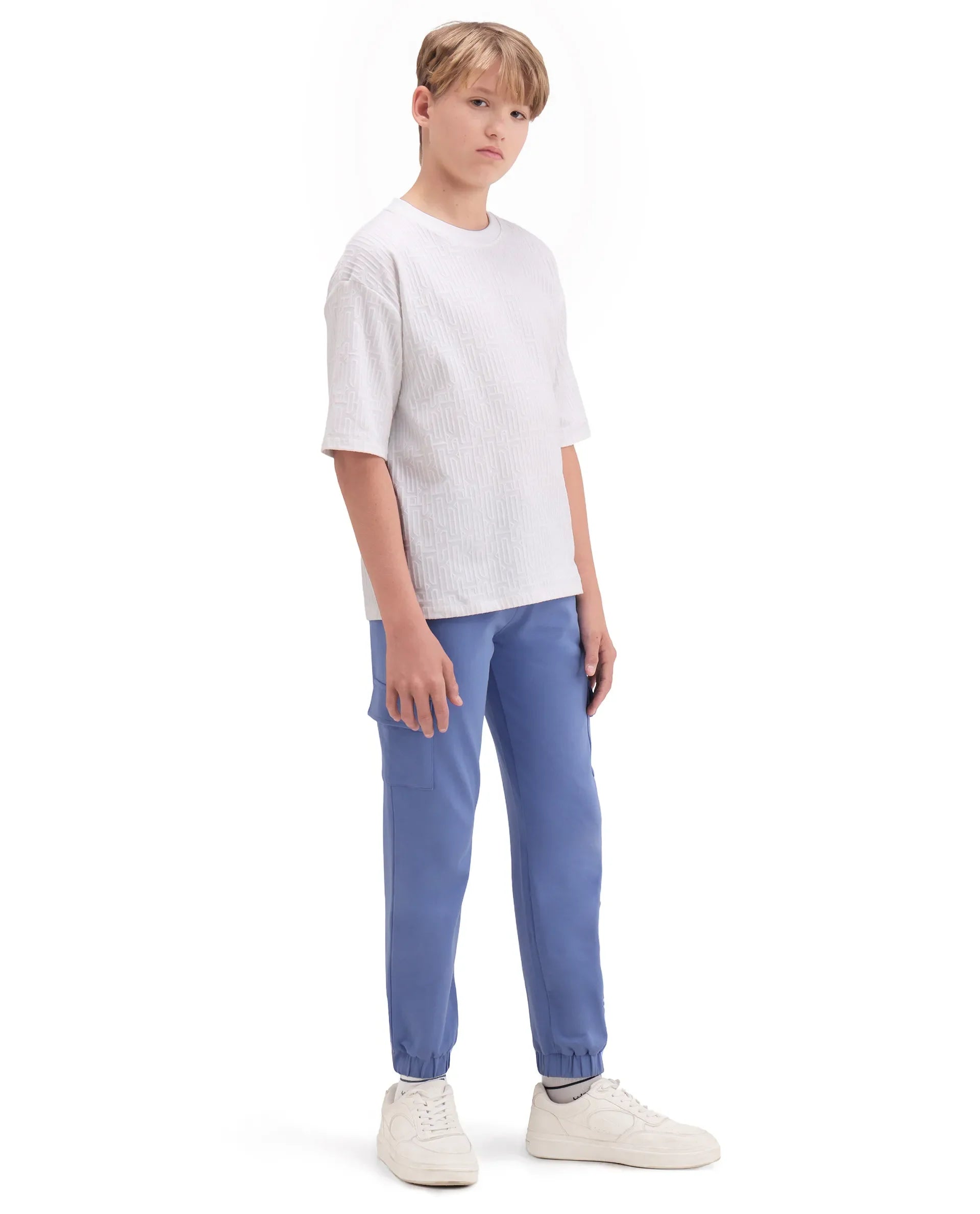 Rare Ones Boys Purple Cargo Fit Cotton Track Pant