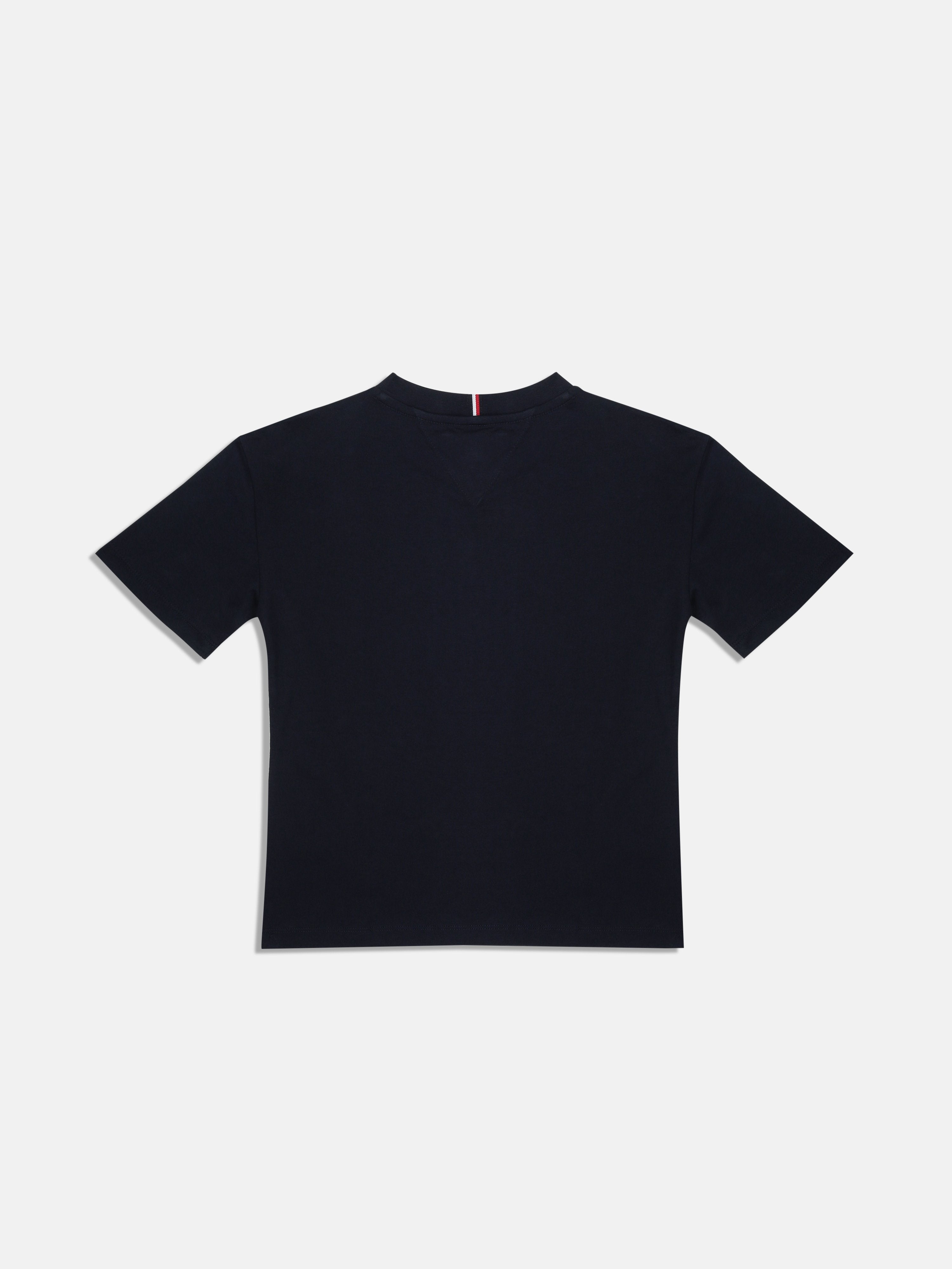 Boys Navy Logo Cotton Regular Fit T-Shirt