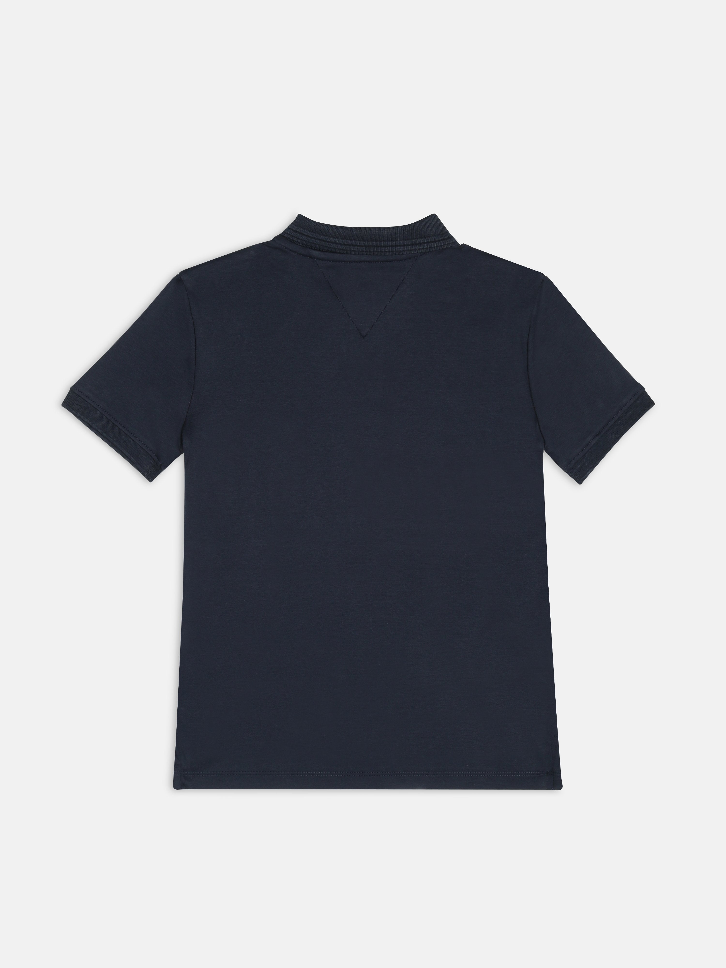 Girls Blue Logo BCI Cotton Casual Polo Knit Top