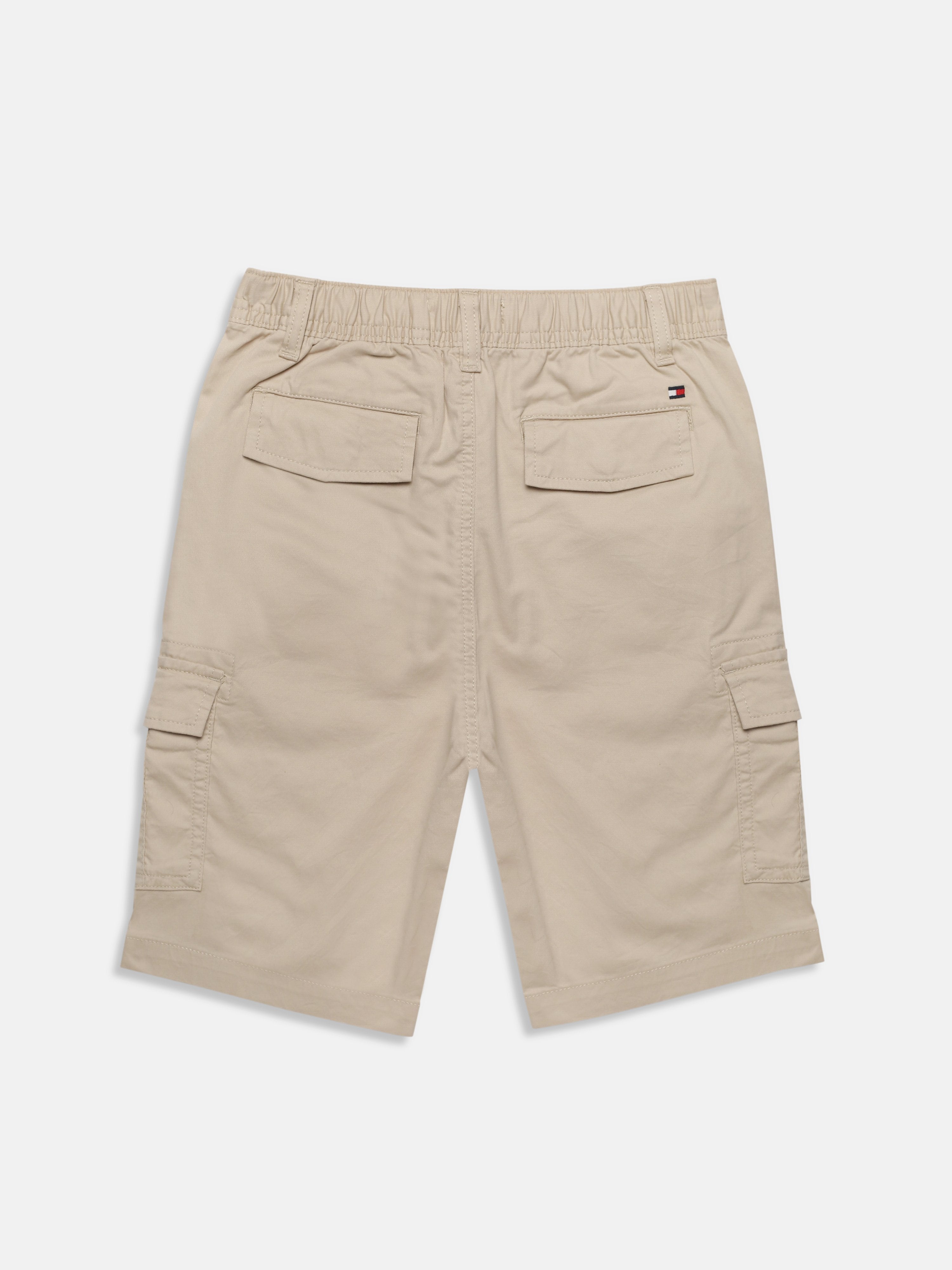 Boys Beige Relaxed Fit Mid Rise Shorts