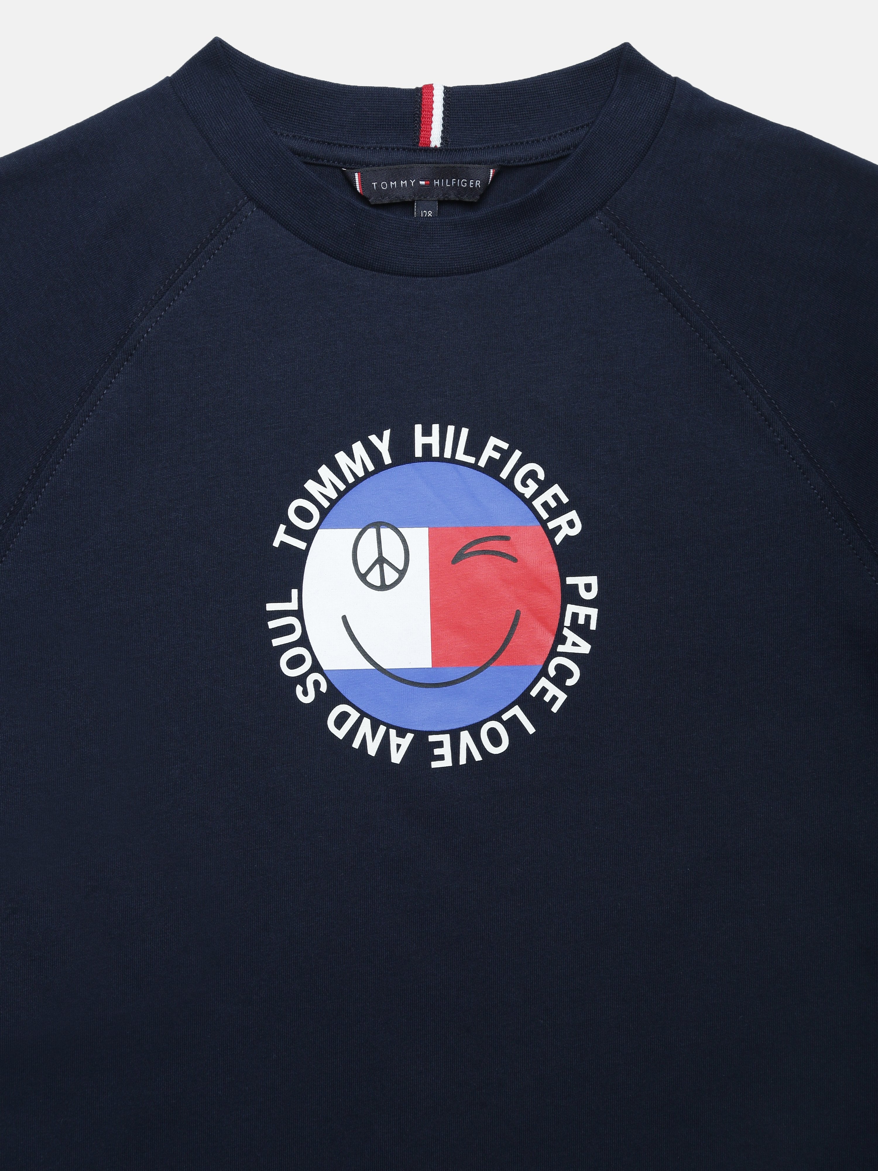 Boys Navy Graphic Raglan Sleeve Knit T-Shirt