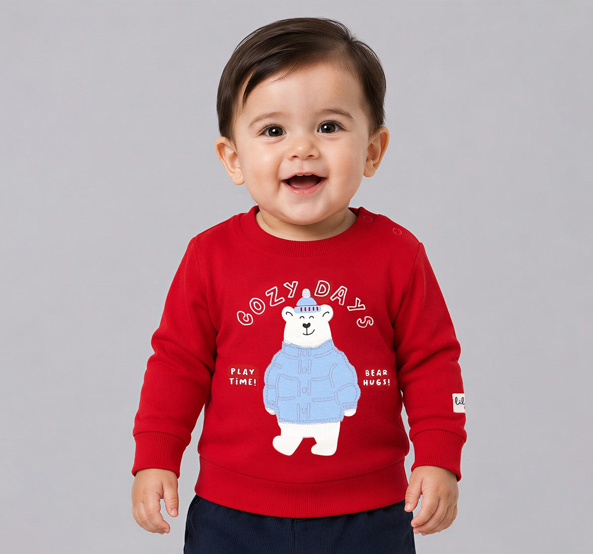 Sweatshirt with Applique & Print Red