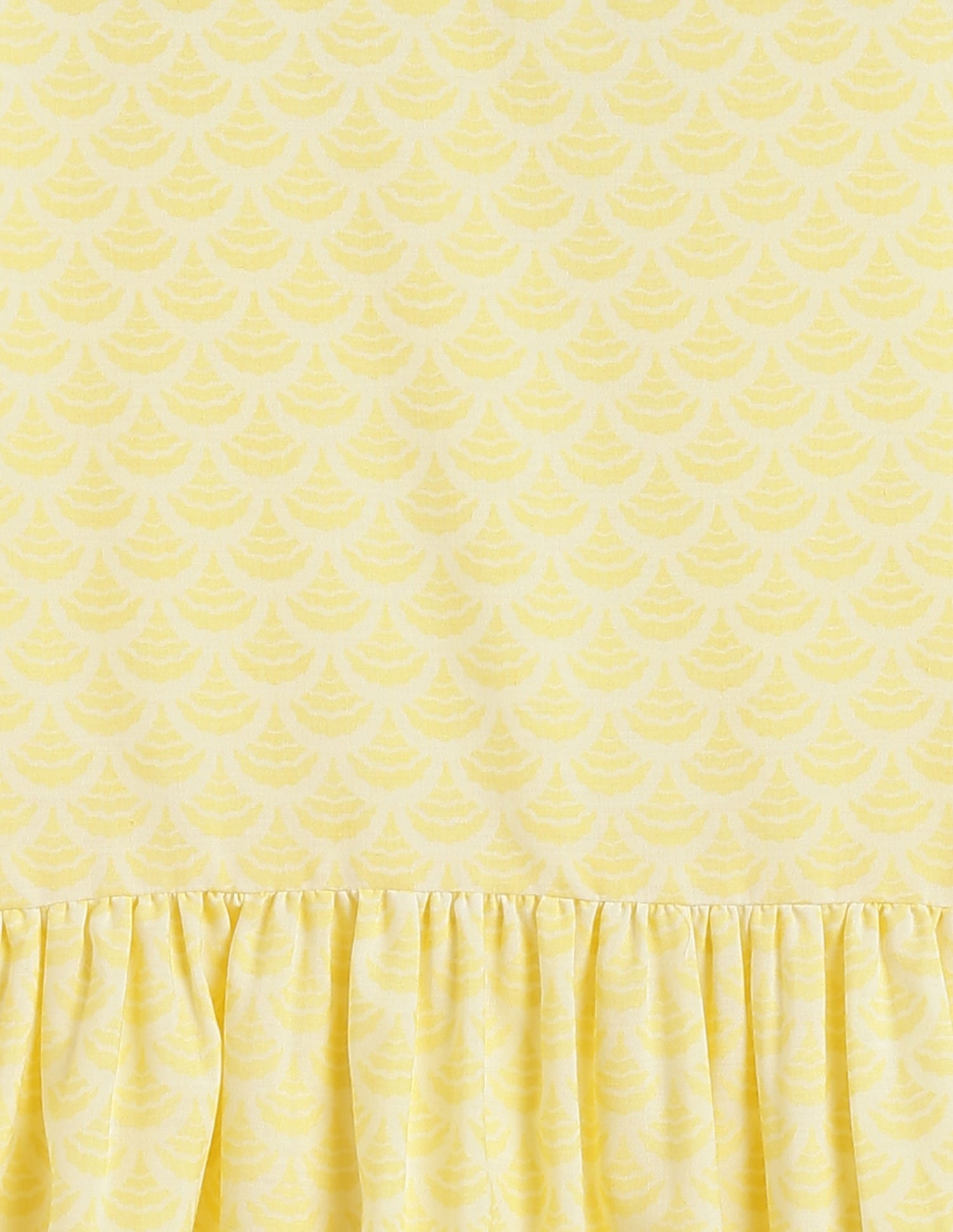Girls Yellow Self-Design Casual Knee-Length Dress