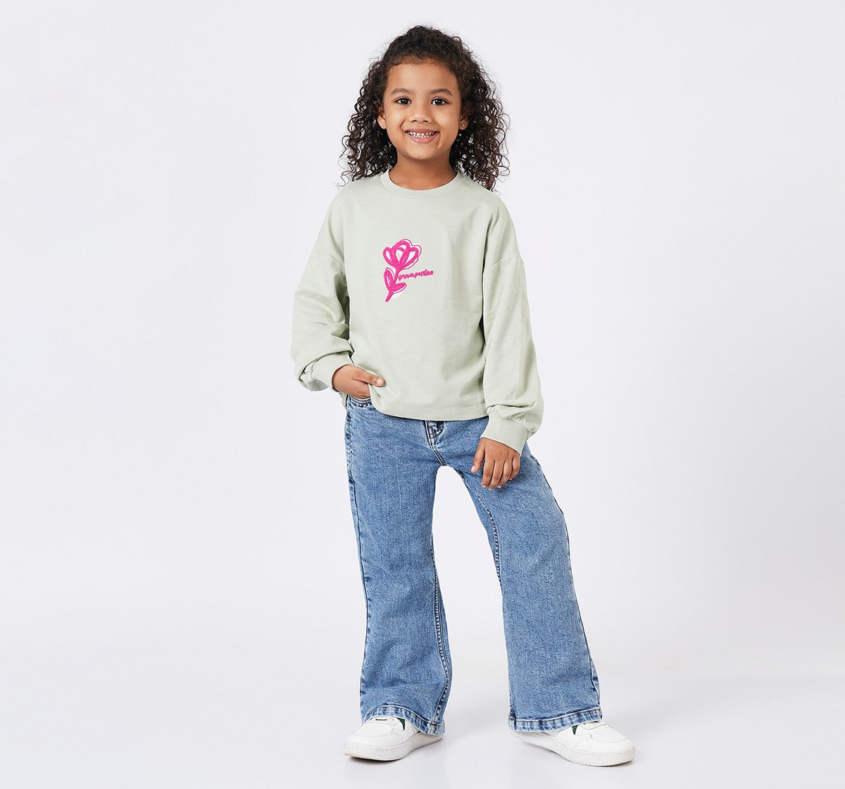 T Shirt with Embroidery Green