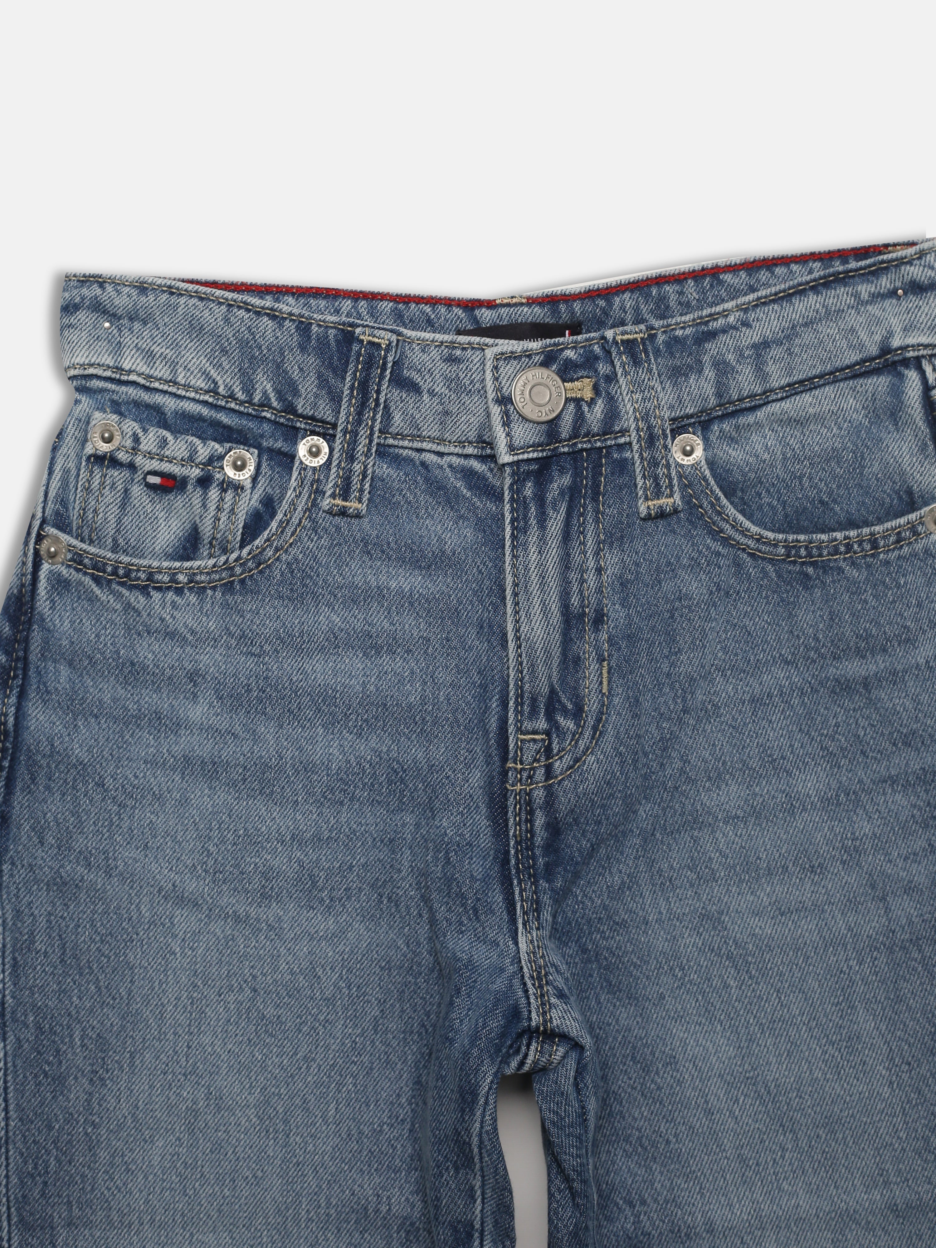 Boys Light Blue Relaxed Fit Mid Rise Jeans