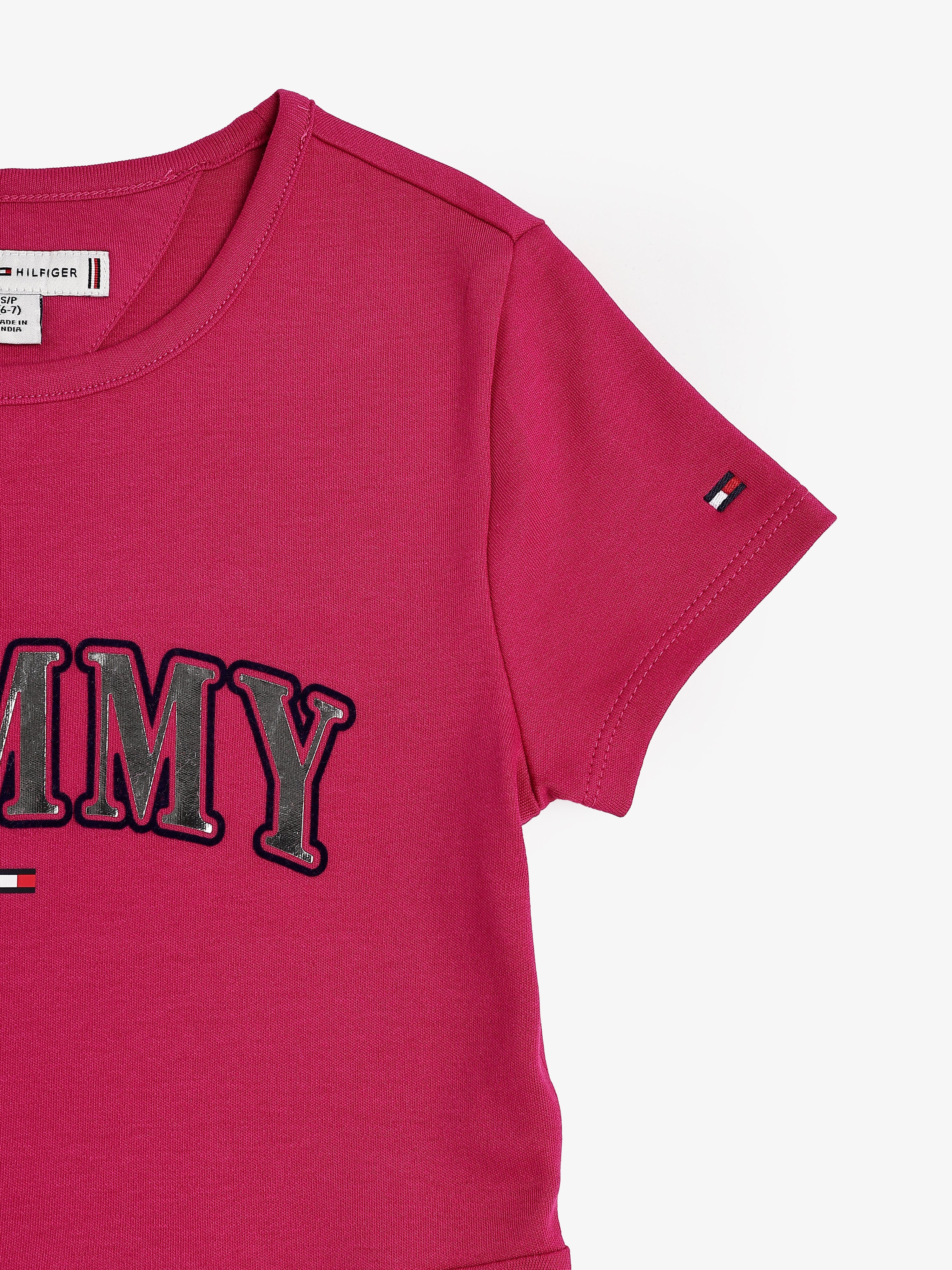 Girls Red Logo BCI Cotton Casual Knit Dress