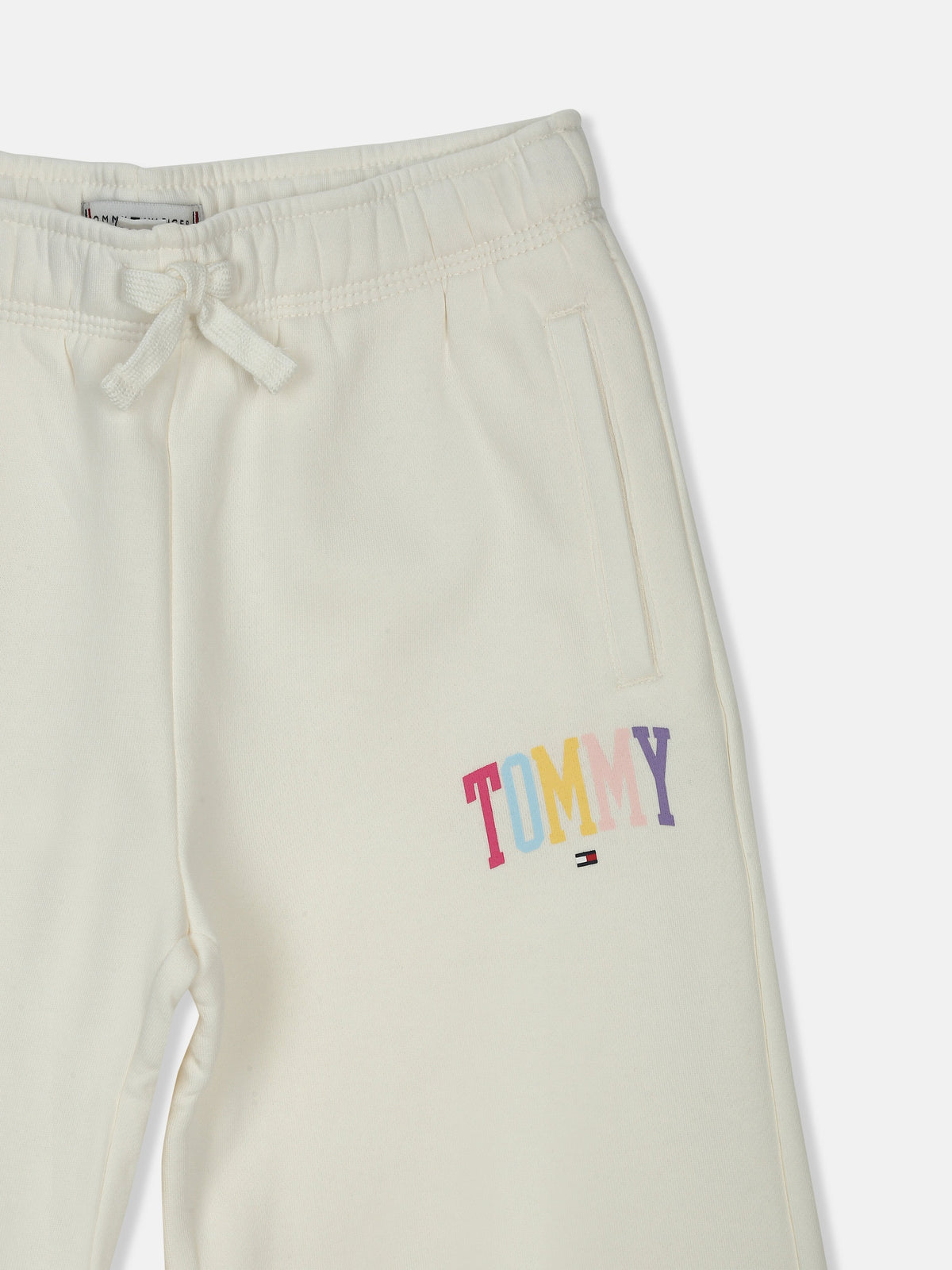 Girls Regular Fit Printed Mid Rise Trackpant Ivory Silk