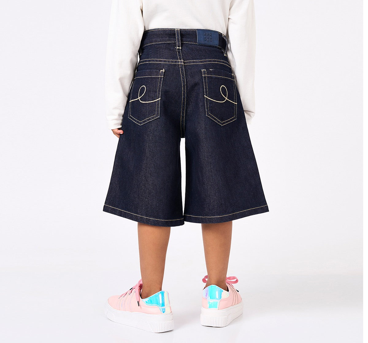 Mid Wash Jorts Blue