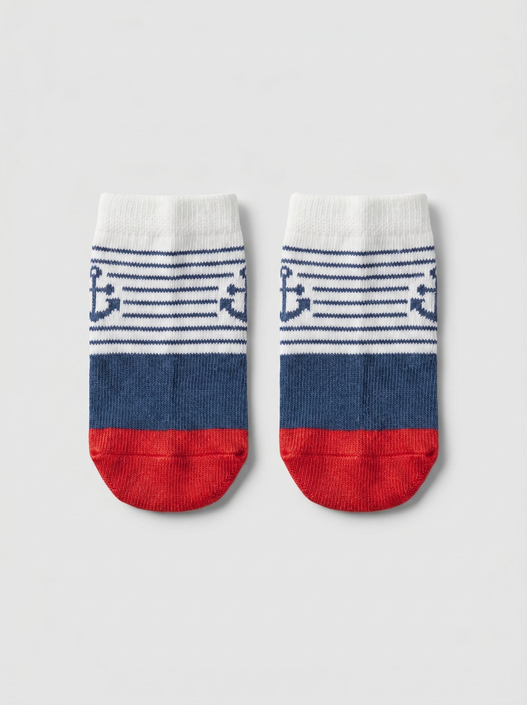 Unisex Navy Colorblock Cotton Ankle Socks