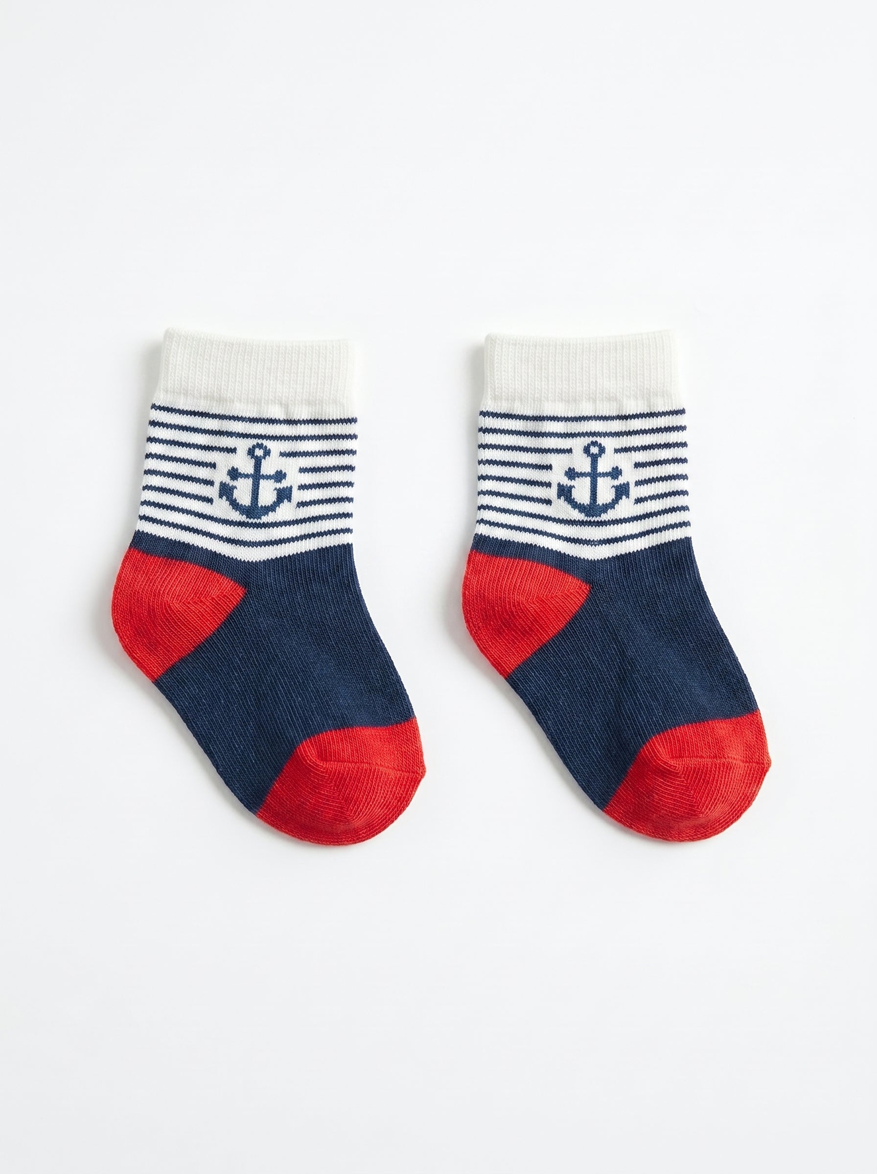 Unisex Navy Colorblock Cotton Ankle Socks