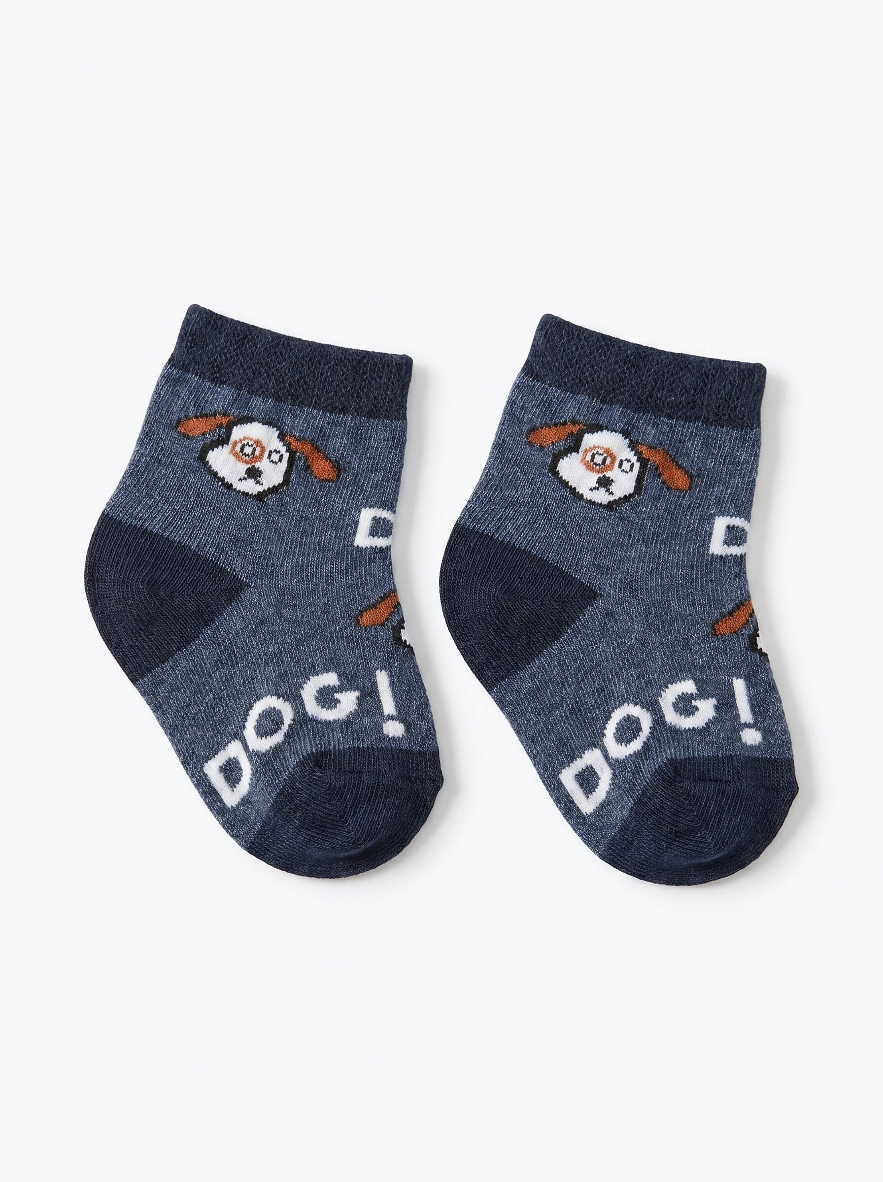 Unisex Navy Dog Graphic Cotton Ankle Socks