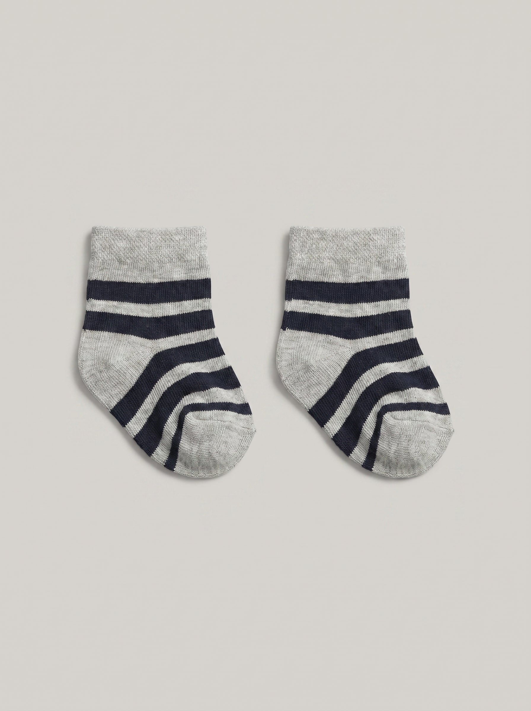 Unisex Grey Striped Cotton Ankle Socks