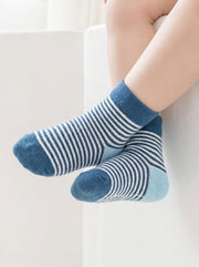 Unisex Navy Pinstripe Cotton Ankle Socks