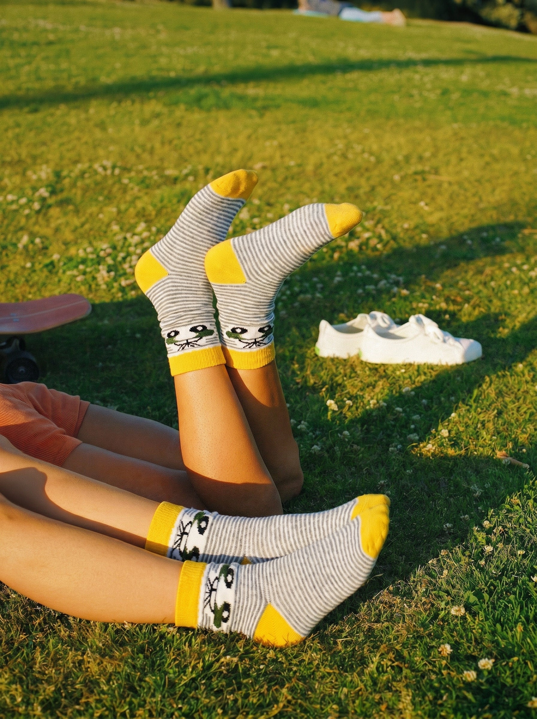 Unisex Yellow Bicycle Stripe Cotton Ankle Socks