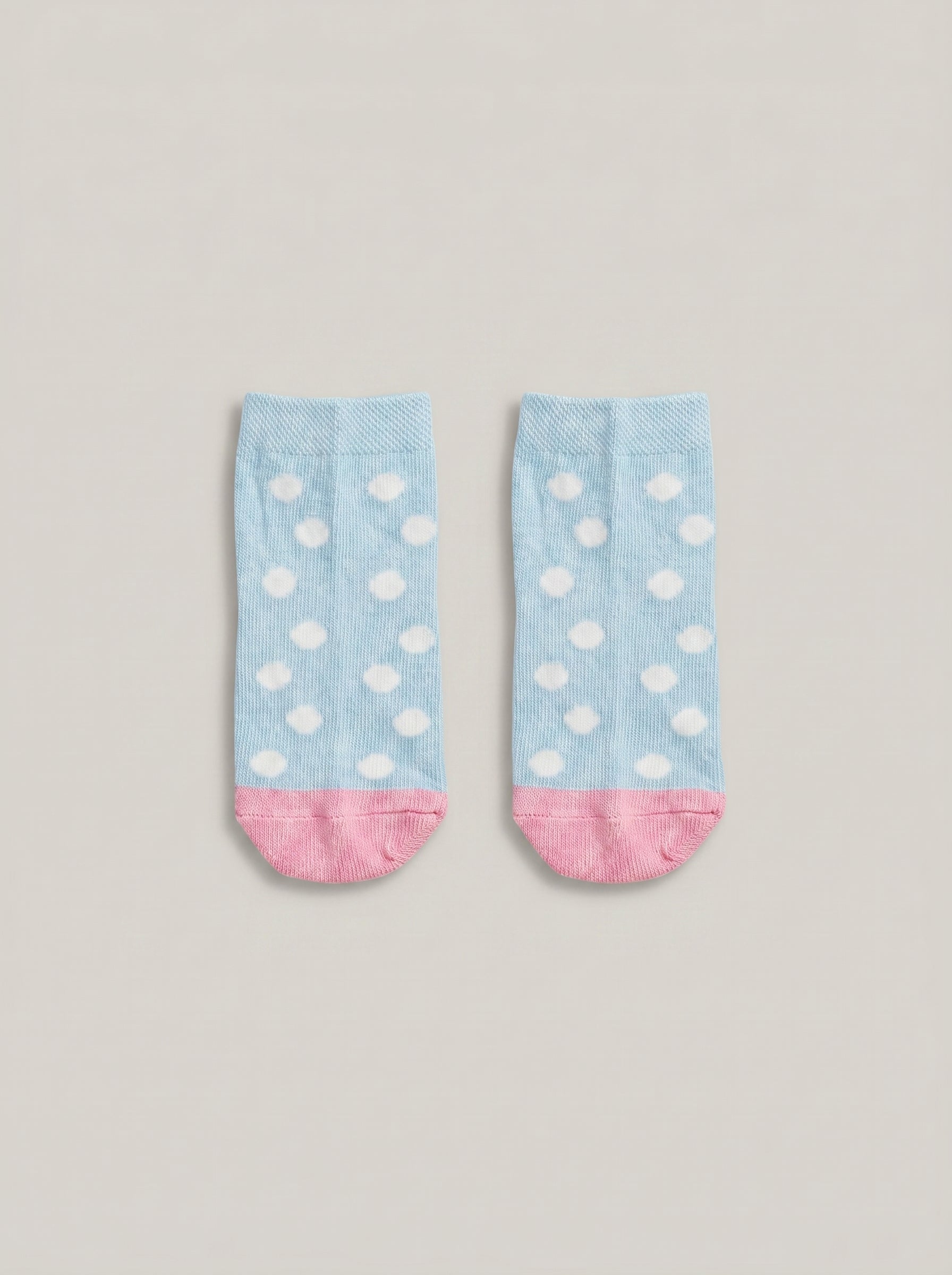 Unisex Sky Blue Polka Dot Cotton Ankle Socks