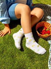 Unisex Avocado Print Cotton Ankle Socks