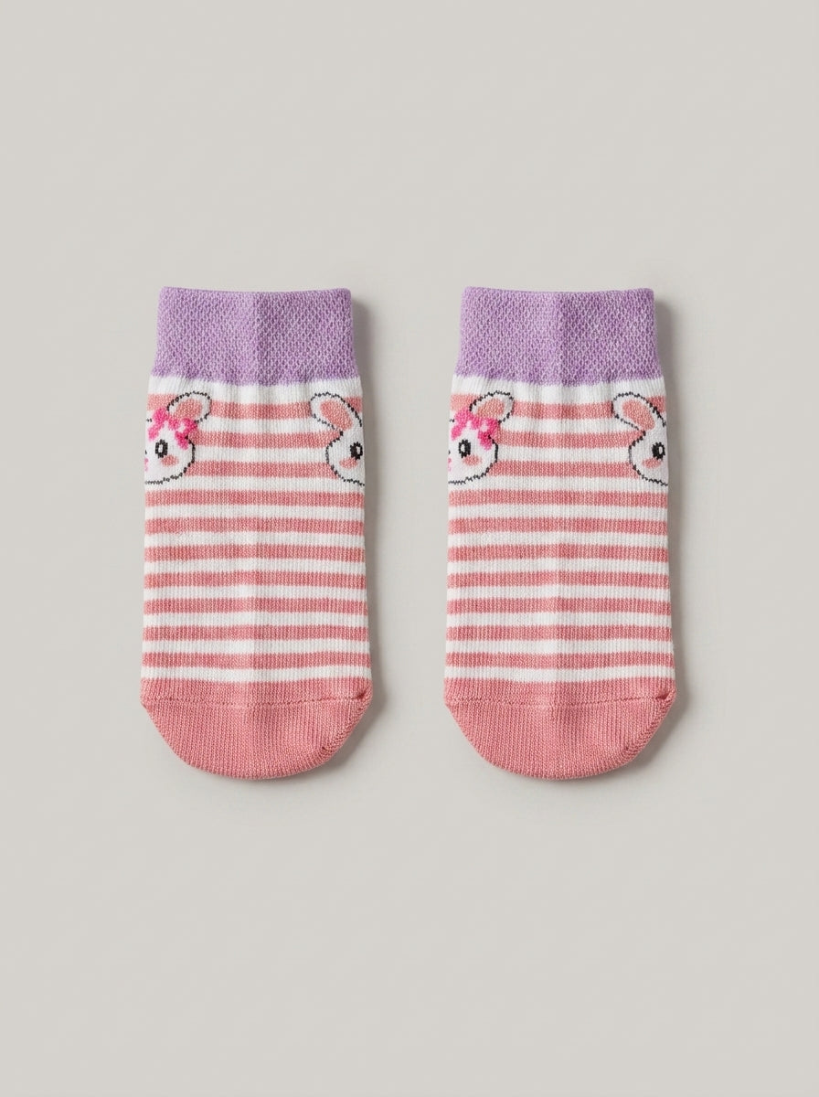 Unisex Bunny Stripe Cotton Ankle Socks
