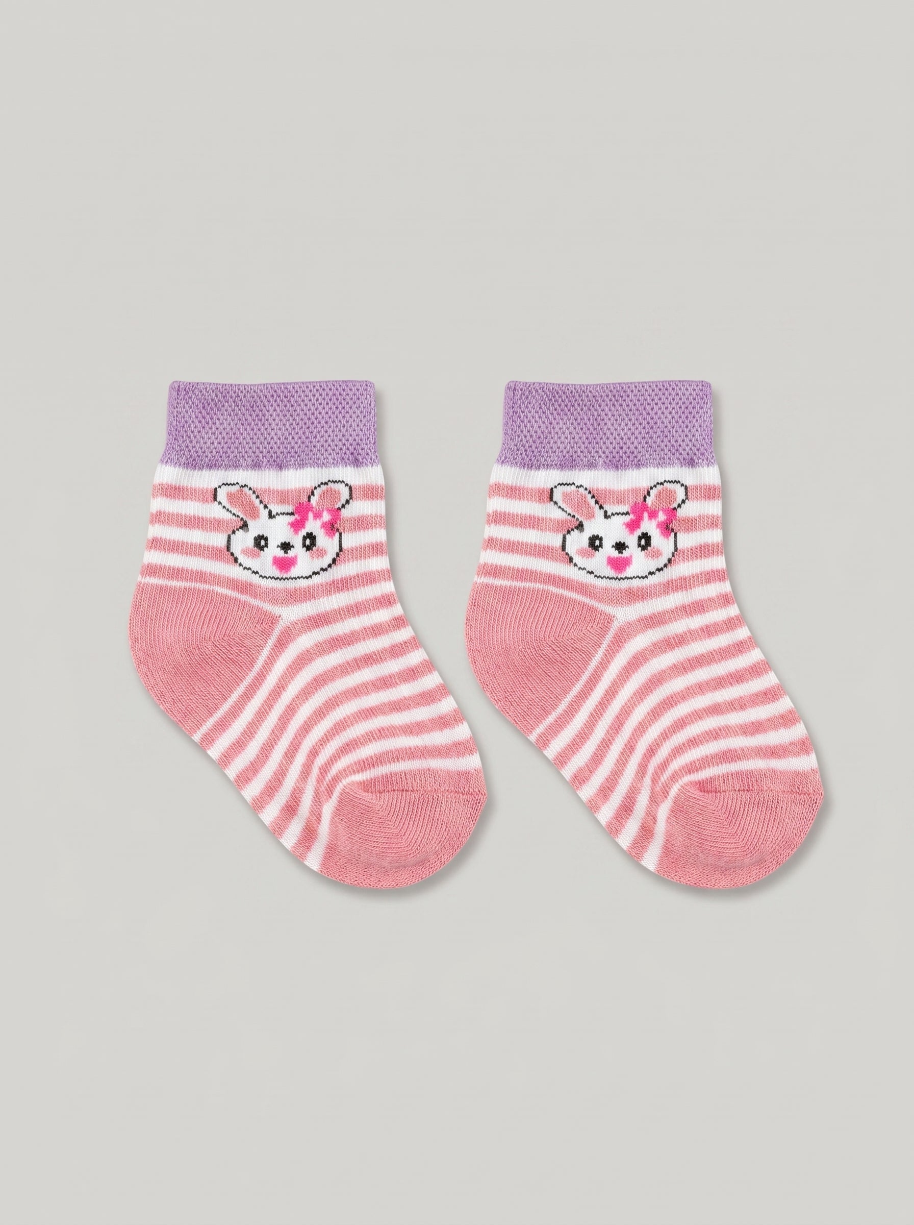 Unisex Bunny Stripe Cotton Ankle Socks