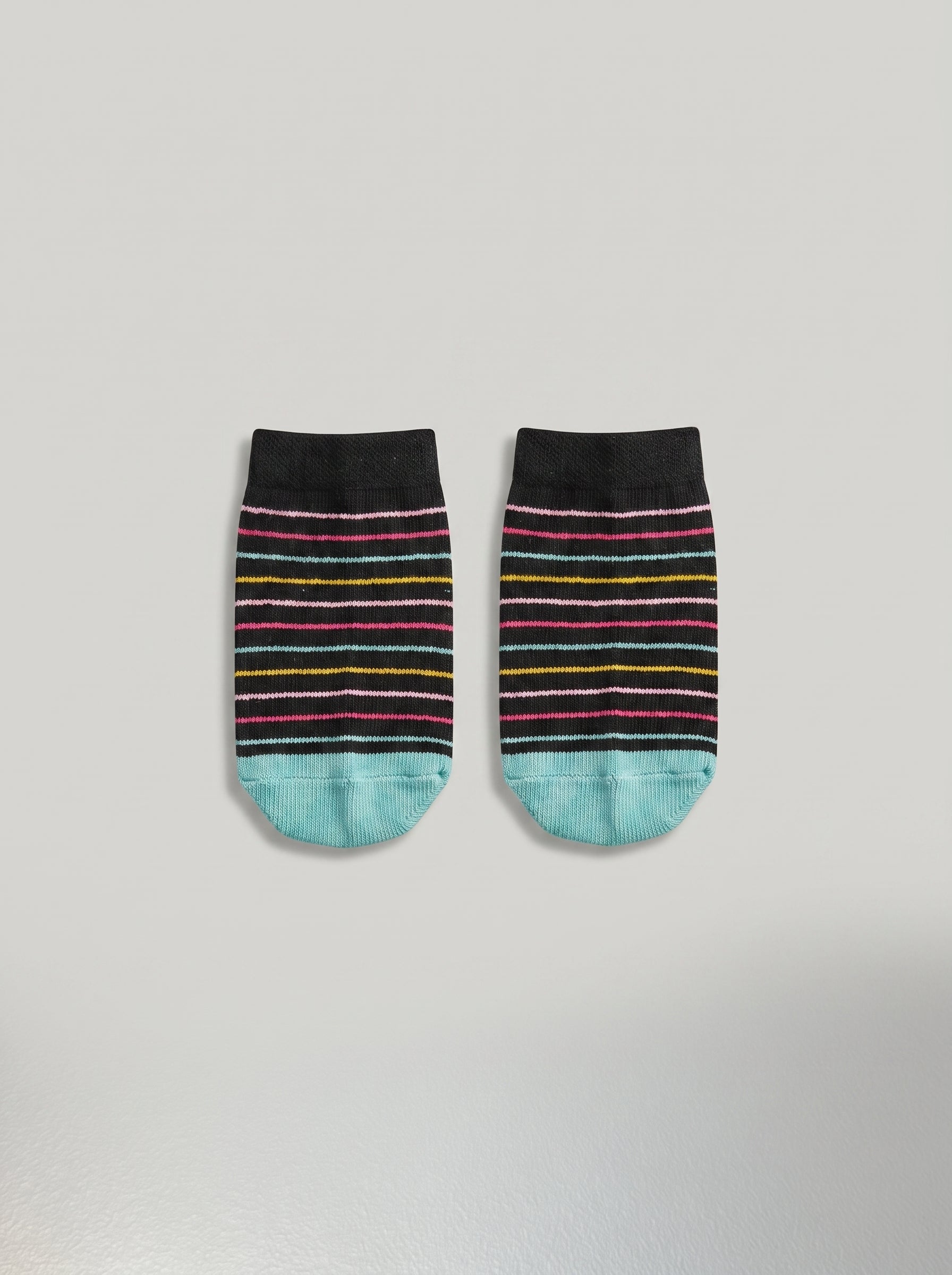 Unisex Neon Stripe Cotton Ankle Socks