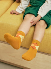 Unisex Rust Argyle Cotton Ankle Socks