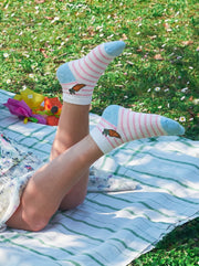 Unisex Candy Carrot Stripe Cotton Ankle Socks