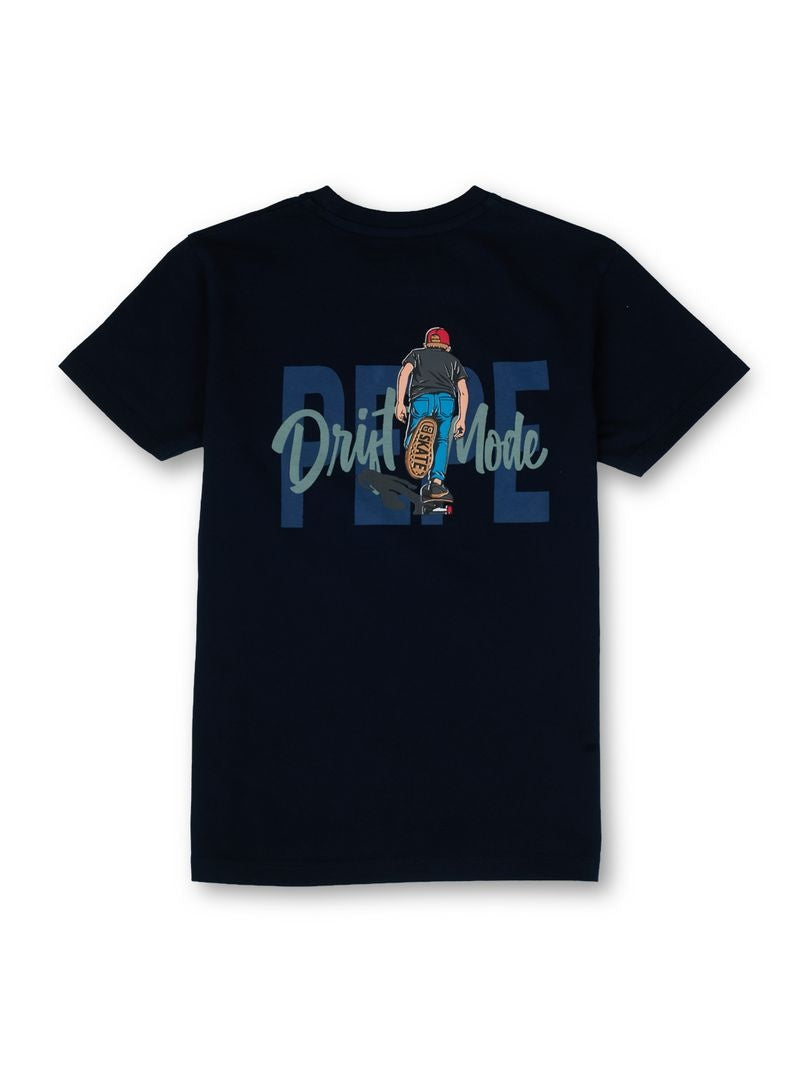Boys Navy Graphic Print Regular Fit T-Shirt