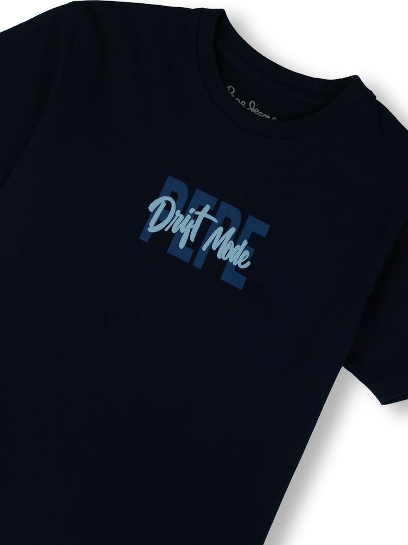 Boys Navy Graphic Print Regular Fit T-Shirt