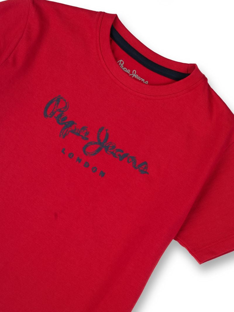 Boys Red Graphic Print Regular Fit T-Shirt Everyday