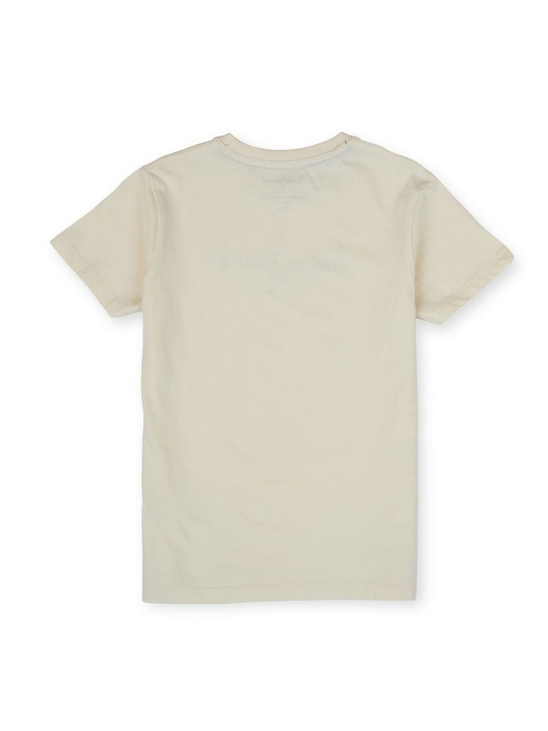 Boys Ivory Graphic Print Regular Fit T-Shirt Short Sleeves