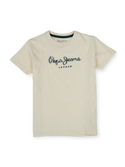 Boys Ivory Graphic Print Regular Fit T-Shirt Short Sleeves