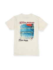 Boys Ivory Graphic Print Regular Fit T-Shirt