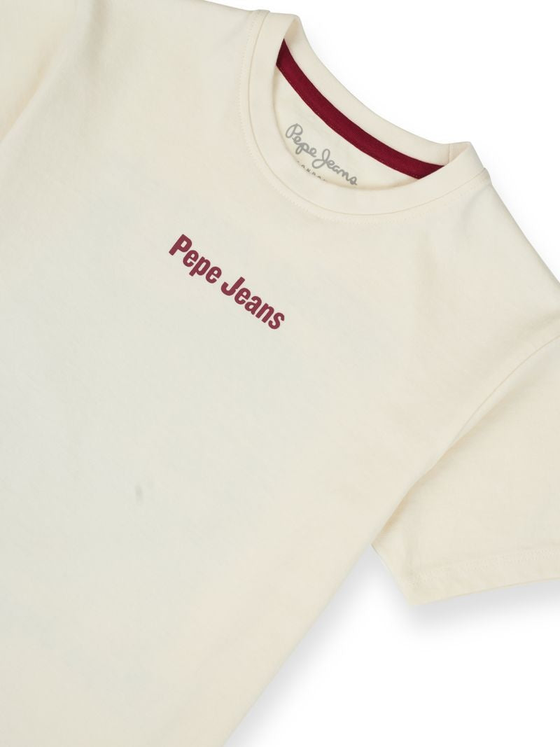 Boys Ivory Graphic Print Regular Fit T-Shirt