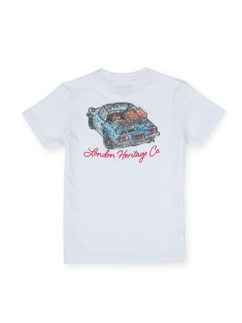 Boys Ecru Graphic Print Regular Fit T-Shirt