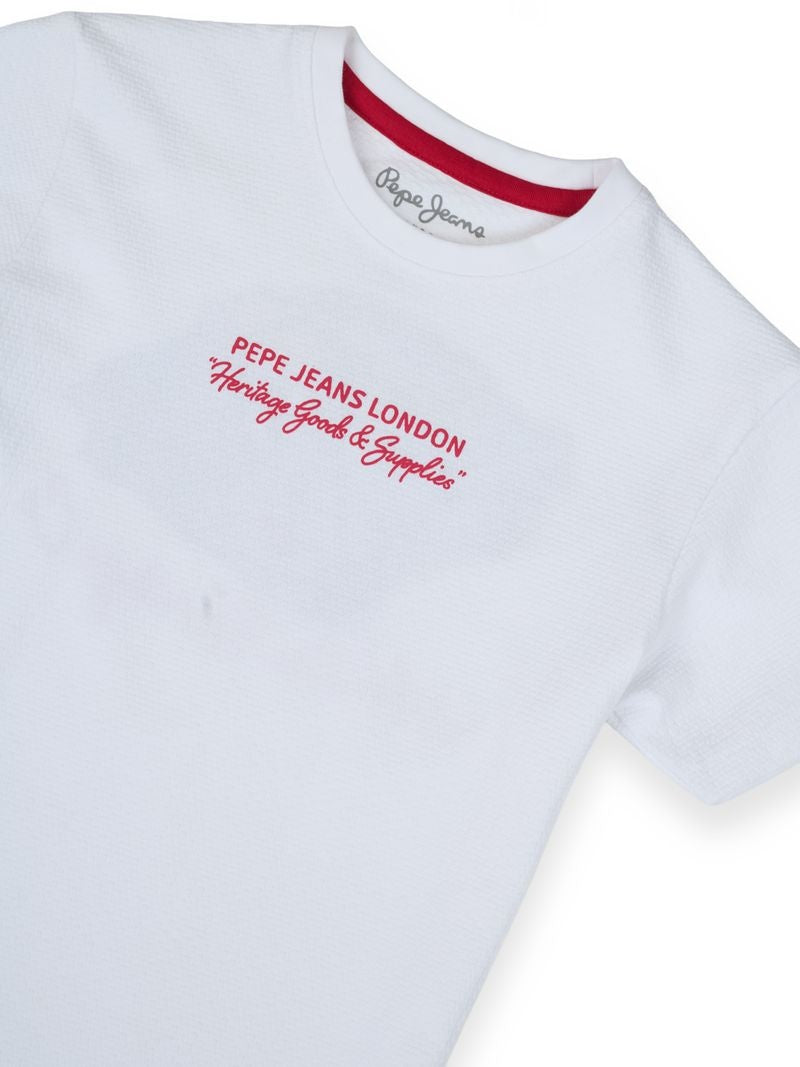 Boys Ecru Graphic Print Regular Fit T-Shirt