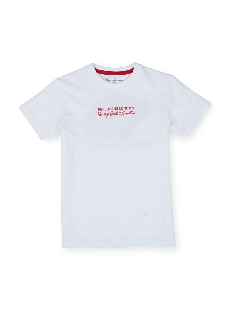 Boys Ecru Graphic Print Regular Fit T-Shirt