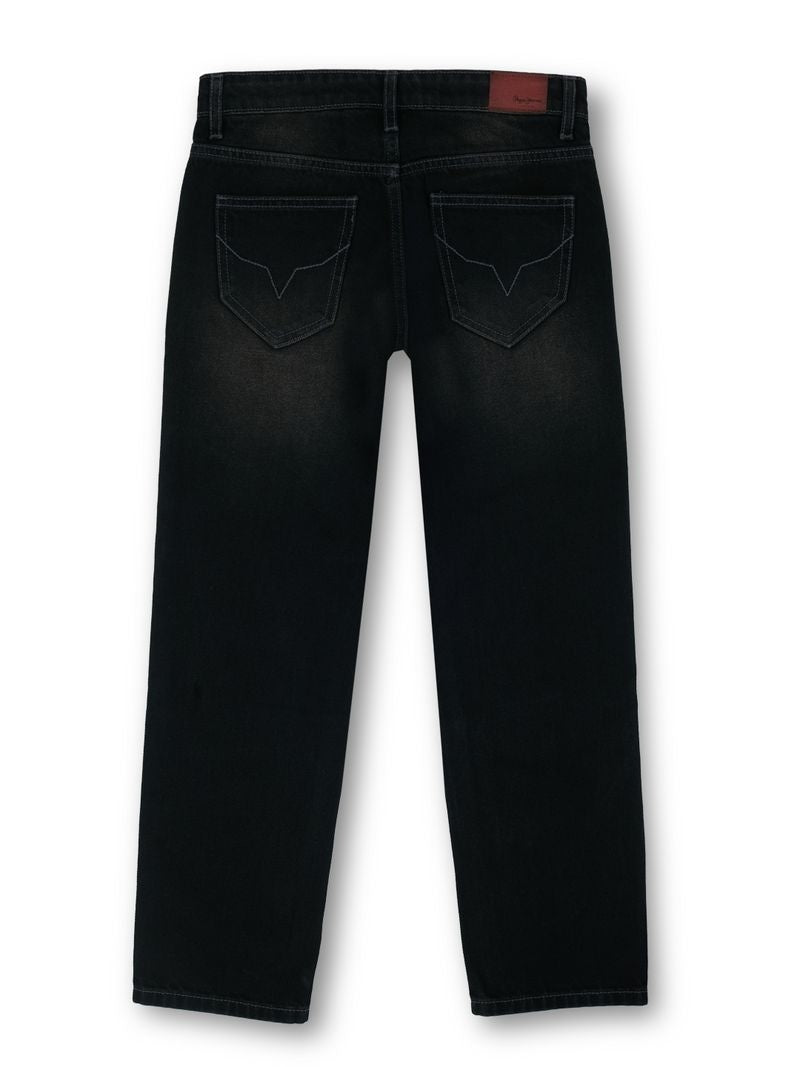 Boys Black Tinted Solid Skinny Fit Jeans