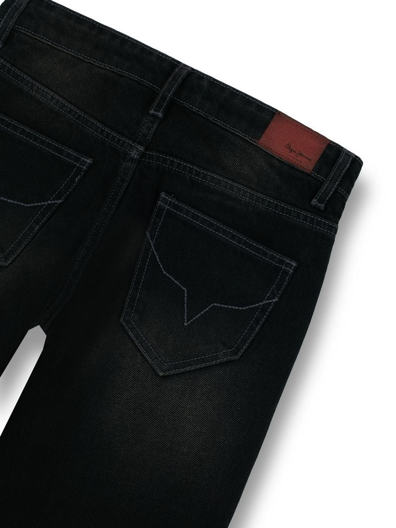 Boys Black Tinted Solid Skinny Fit Jeans