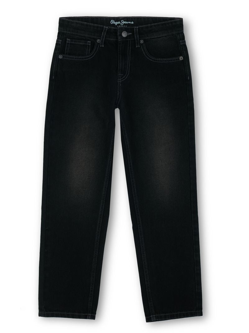 Boys Black Tinted Solid Skinny Fit Jeans