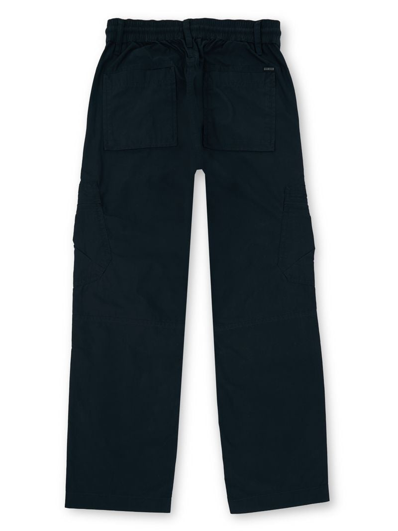 Boys Navy Solid Skinny Fit Cargo