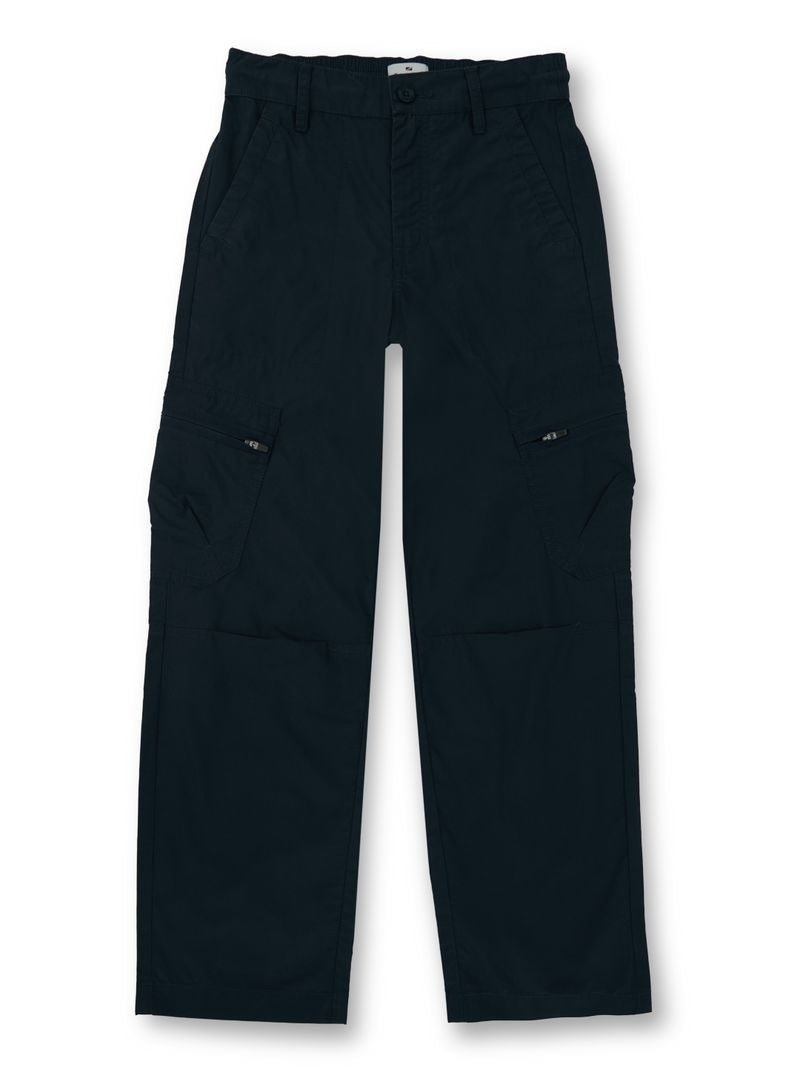 Boys Navy Solid Skinny Fit Cargo